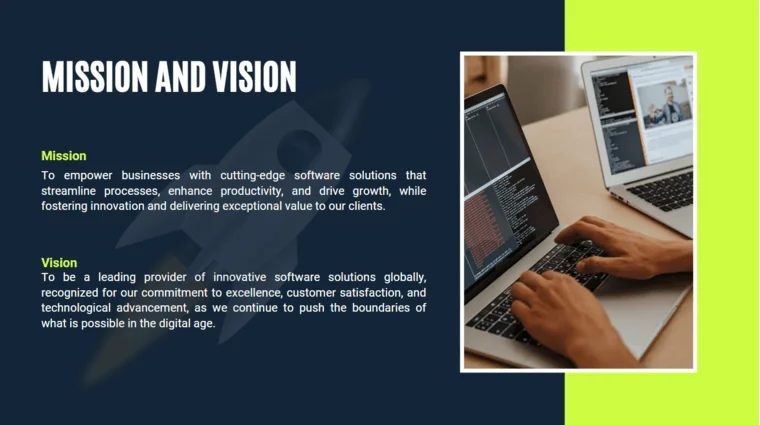 Software Pitch Deck Template - Mission and Vision