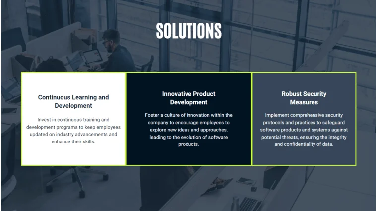 Software Pitch Deck Template - Solutions