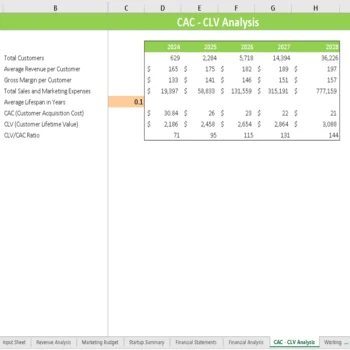 Volley Ball Club Financial Model - CAC CLV Analysis