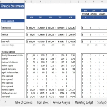 Book Subscription Excel Financial Model - Income Statement