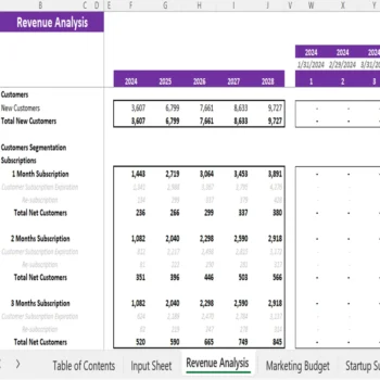 Fitness Subscription Box Financial Model - Revenue Analysis