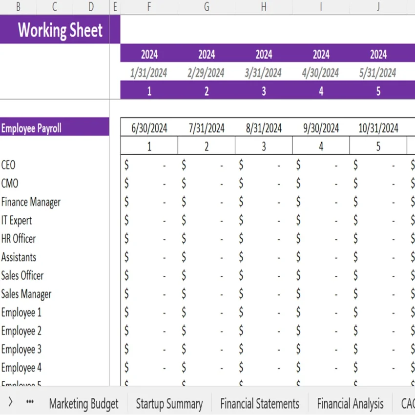 Fitness Subscription Box Financial Model - Working Sheet