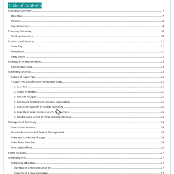 Laser Tag Gaming Center Business Plan