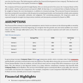 Barber Shop Business Plan