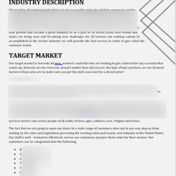 Barber Shop Business Plan