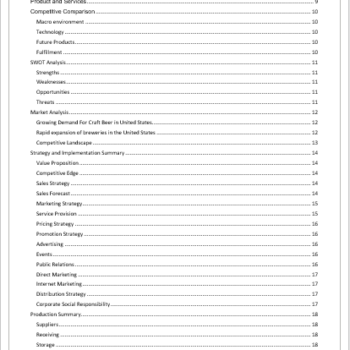 Brewery Business Plan