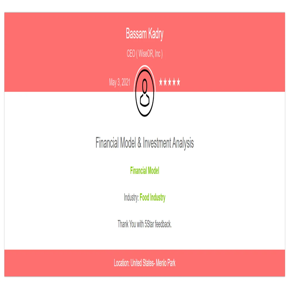 Chocolate Store Excel Financial Model Template - Testimonial