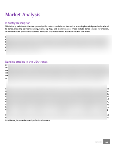 Dance studio Business Plan