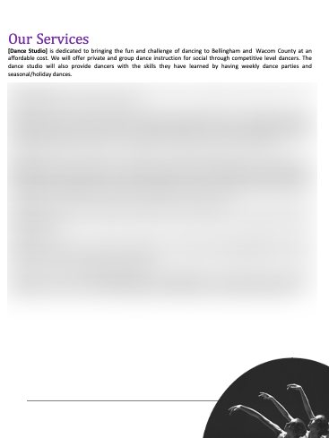 Dance studio Business Plan