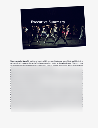 Dance studio Business Plan