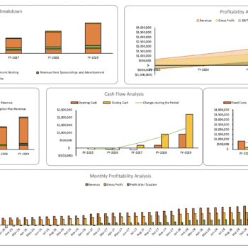 Football Field Excel Financial Model - Dashboard