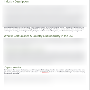 Golf Training business plan