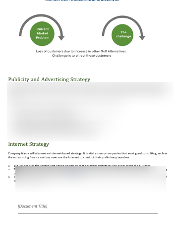 Golf Training business plan