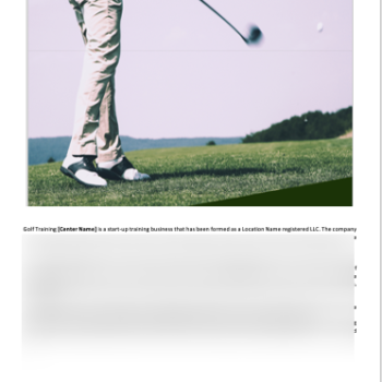 Golf Training business plan