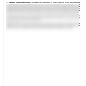 Massage Products Business Plan