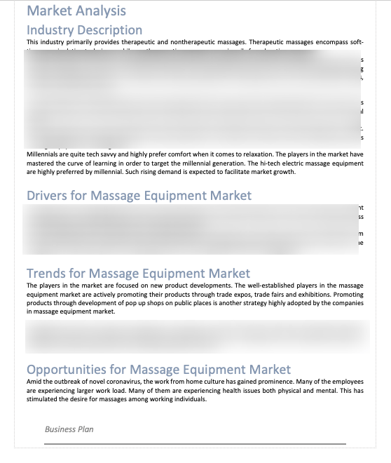 Massage Products Business Plan