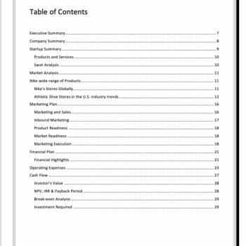 Nike Store Business Plan