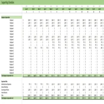 Organic Cleaning Services Financial Model - Supporting Schedule