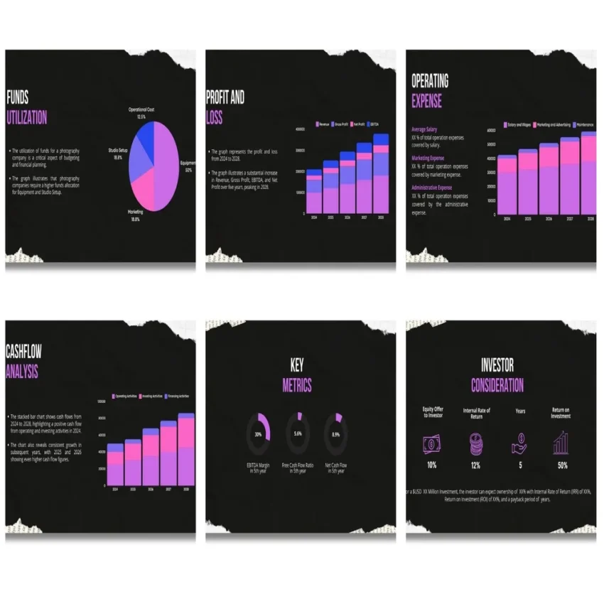 Photography Pitch Deck template - Profit and Loss - FI