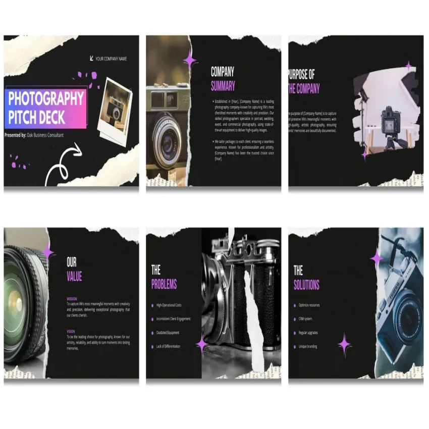 Photography Pitch Deck template - Vision - FI