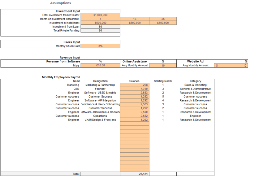 E-Mail Management Software Excel Financial Model