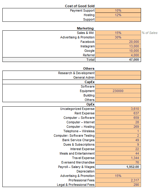 E-Mail Management Software Excel Financial Model
