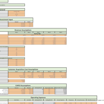 Virtual Queue App Excel Financial Model - Image 2