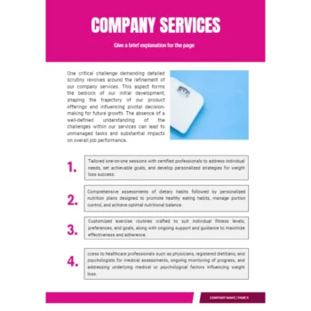 Weight Loss Center Business Plan - Company Services