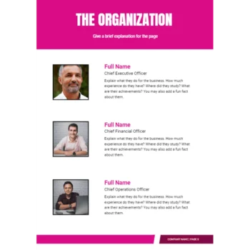 Weight Loss Center Business Plan - The Organization