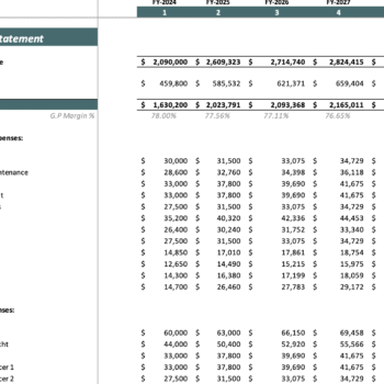 Architecture Excel Financial Model - Income Statement