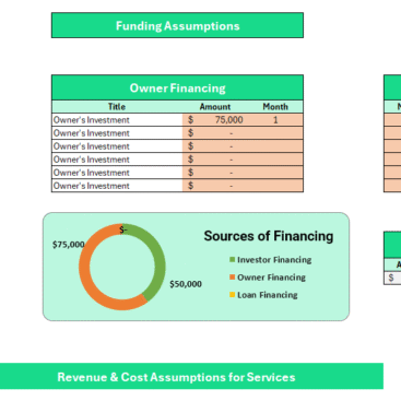 Barber Shop Financial Model - Assumption Sheet