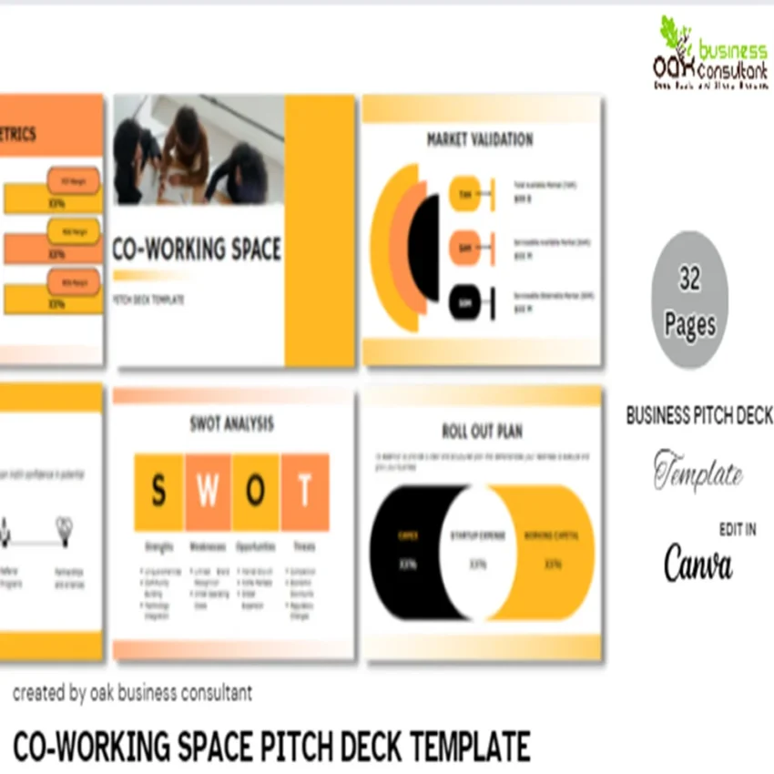 Co-Working Space Pitch Deck-Title Page Feature Image 1