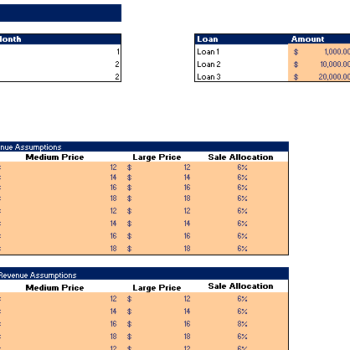Online Bicycle Store Financial Model Input