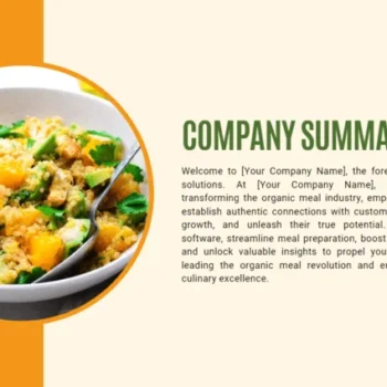 Organic Meal Business Pitch Deck Template - Company Summary