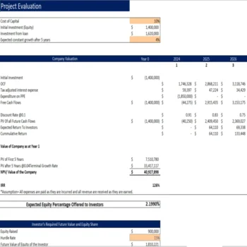 Sugar Mill Excel Financial Model - Project Evaluation
