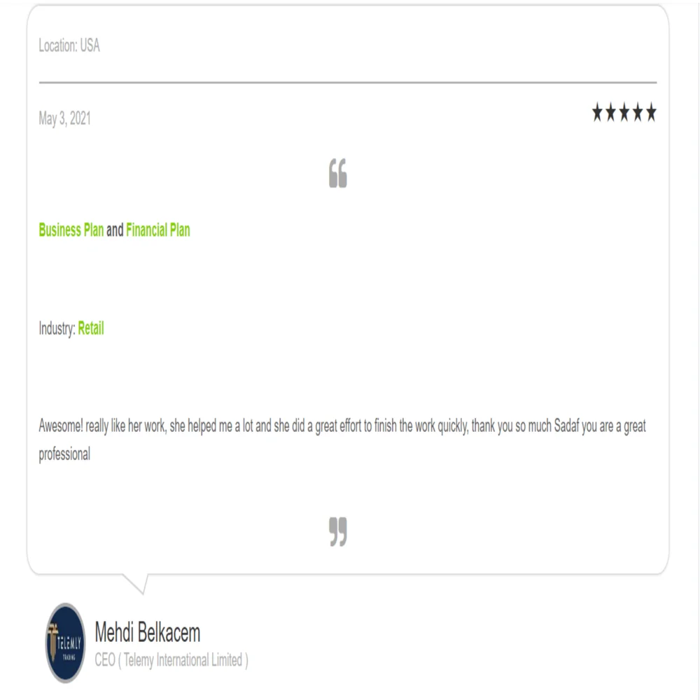 Sugar Mill Excel Financial Model - Testimonial
