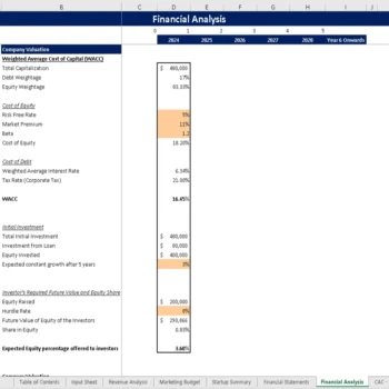 Acupuncture Center Financial Model - Company Valuation