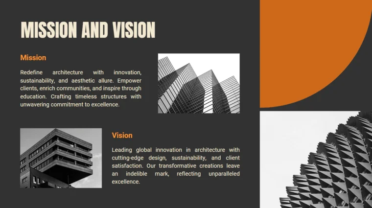 Architecture Firm Pitch Deck Template - Mission and Vision