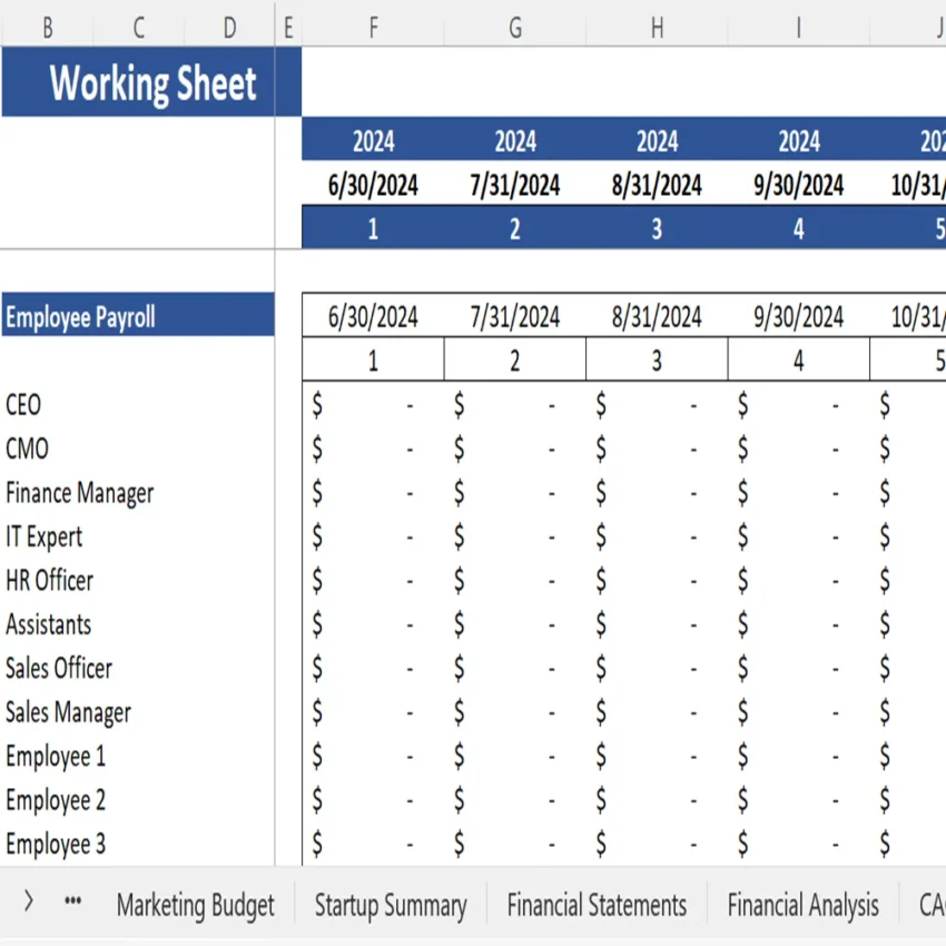 Curtain Retail Financial Model - Working Sheet
