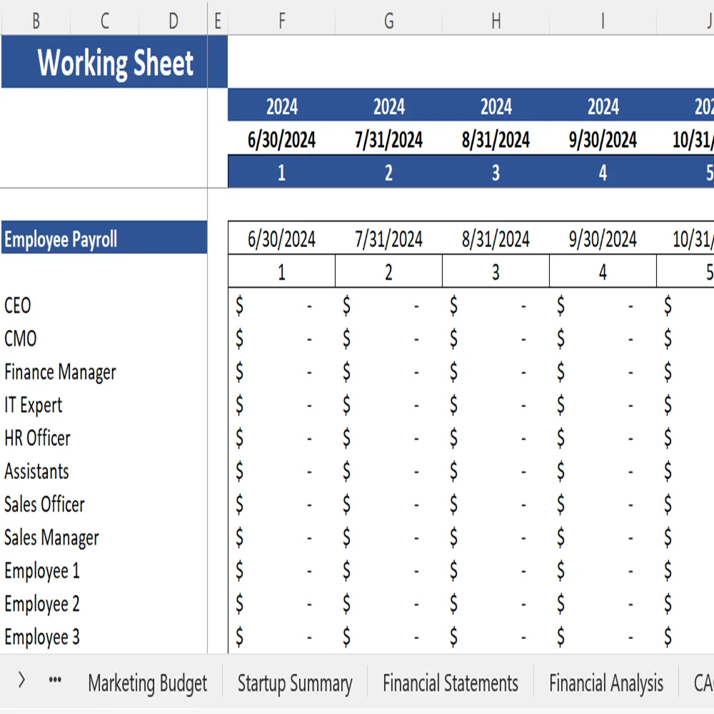 Curtain Retail Financial Model - Working Sheet