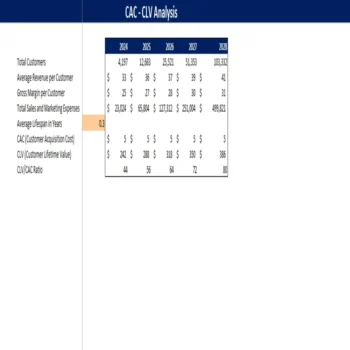 Frozen Food Excel Financial Model - CAC CLV Analysis