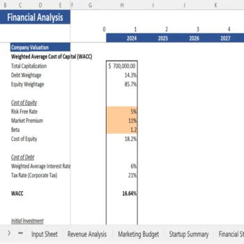 Graphic Designing Excel Financial Model - Company Valuation