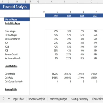Graphic Designing Excel Financial Model - Dashboard