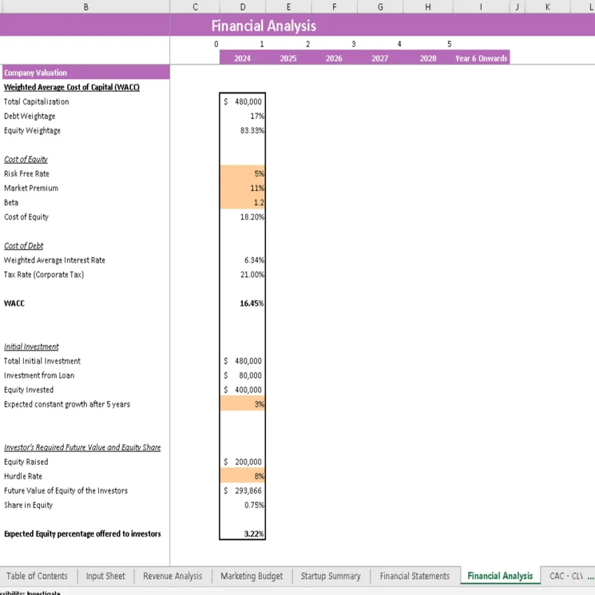 Rock Climbing Gym Financial Model - Company Valuation