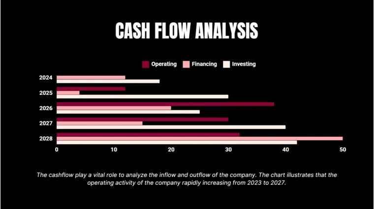 Seed funding pitch deck cash flow analysis