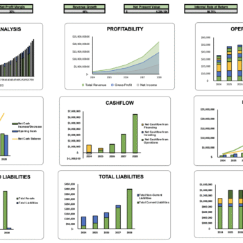 Shoe store Excel Financial Model - Dashboard