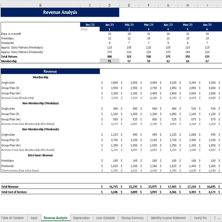Hookah Lounge Financial Model - Revenue Analysis