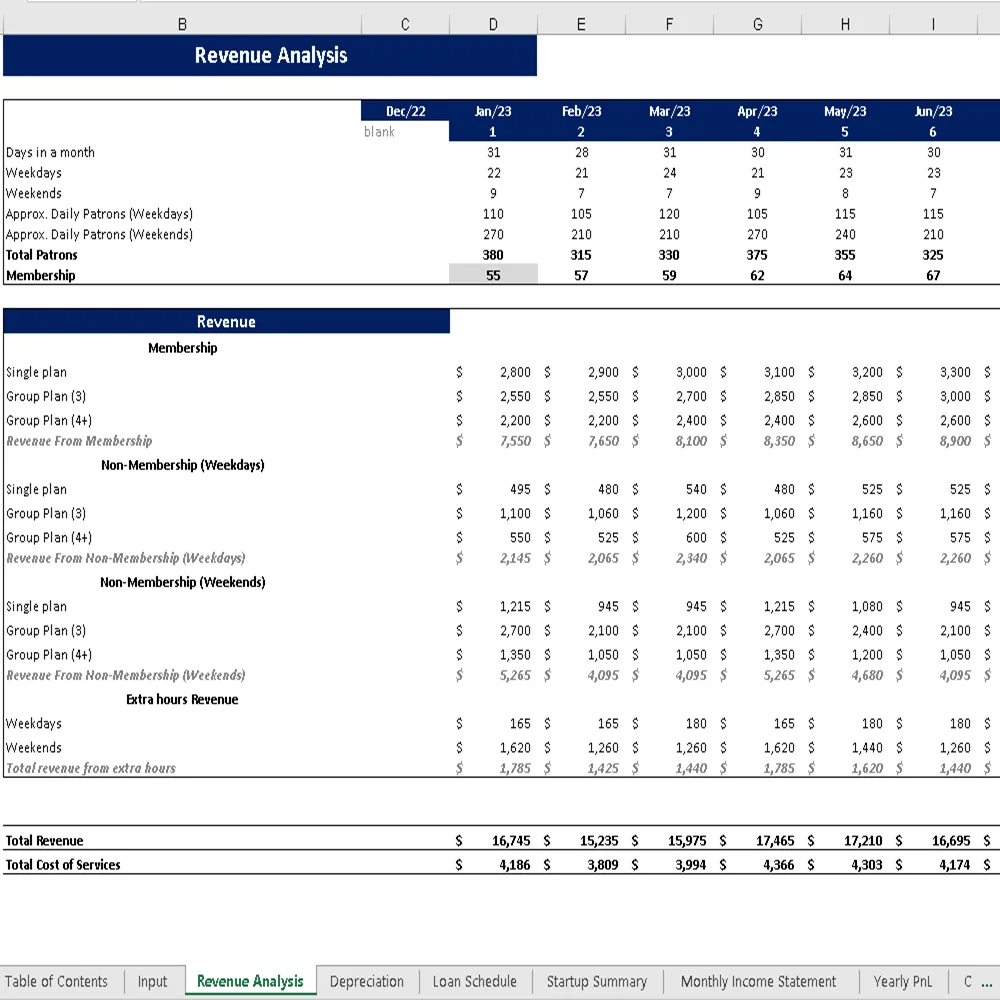 Hookah Lounge Financial Model - Revenue Analysis