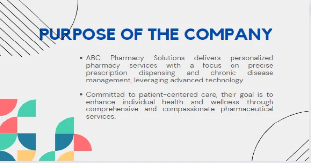 Purpose of the Business Pharmacy Pitch Deck Template - Purpose of the Business