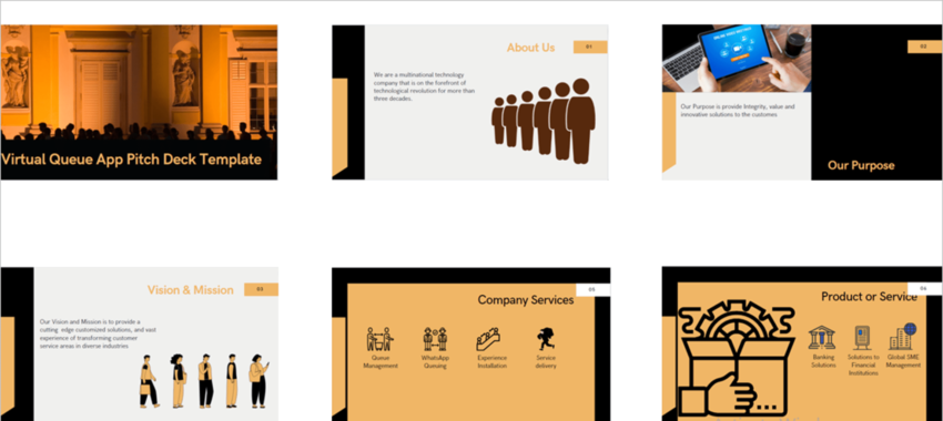 Virtual Queue App Pitch Deck Template